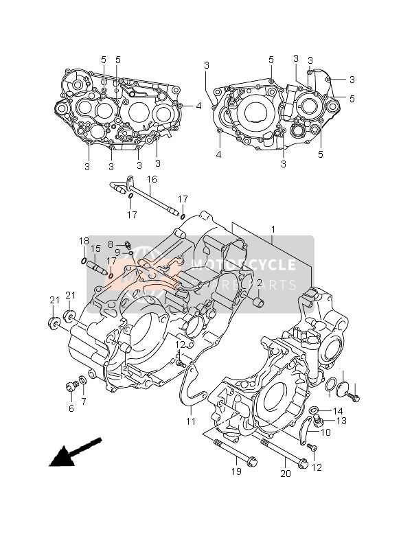 Suzuki DR-Z400E 2009 Crankcase for a 2009 Suzuki DR-Z400E