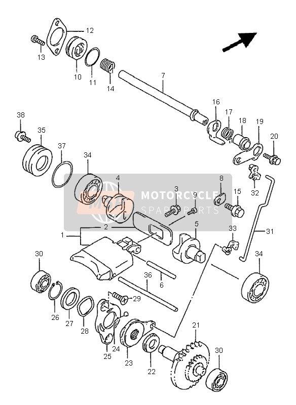 Suzuki RM250 2000 Exhaust Valve for a 2000 Suzuki RM250