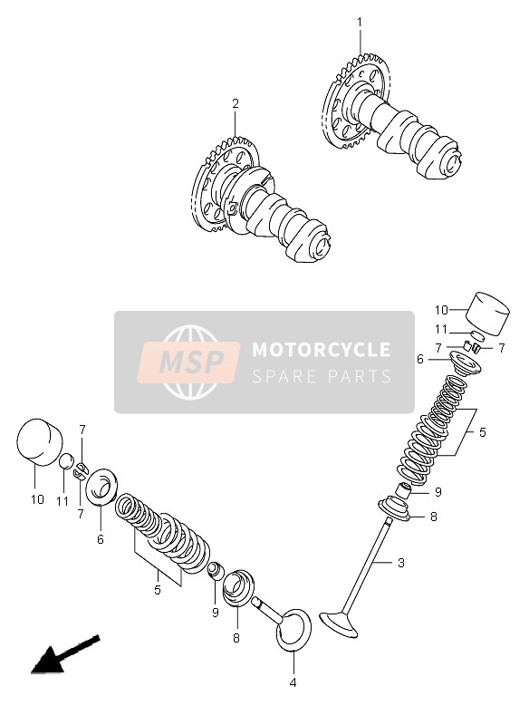 Suzuki DR-Z400S 2009 Camshaft & Valve for a 2009 Suzuki DR-Z400S