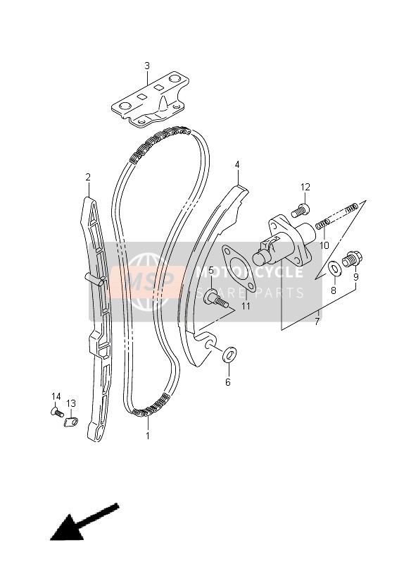 Suzuki DR-Z400SM 2009 Cam Chain for a 2009 Suzuki DR-Z400SM