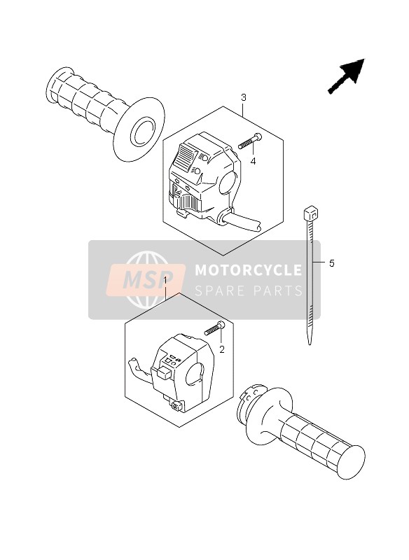 Suzuki DR125SM 2009 Commutateur de poignée pour un 2009 Suzuki DR125SM