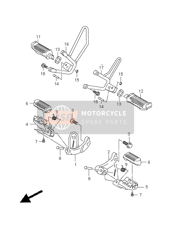 Suzuki DR125SM 2009 Footrest for a 2009 Suzuki DR125SM