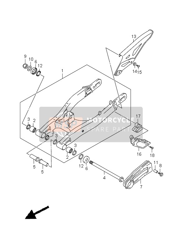 6100024H00EE3, Swingingarm Assy, Rear, Suzuki, 0