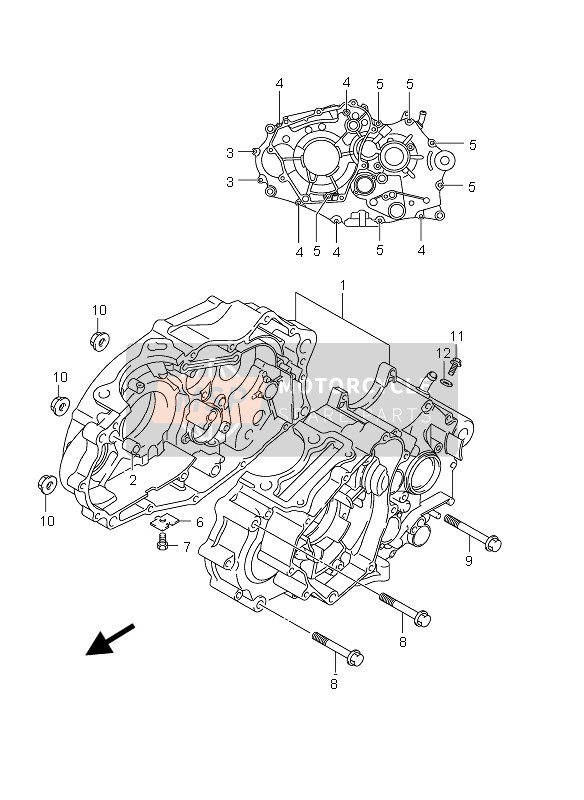 Suzuki DR-125SM 2010 Crankcase for a 2010 Suzuki DR-125SM