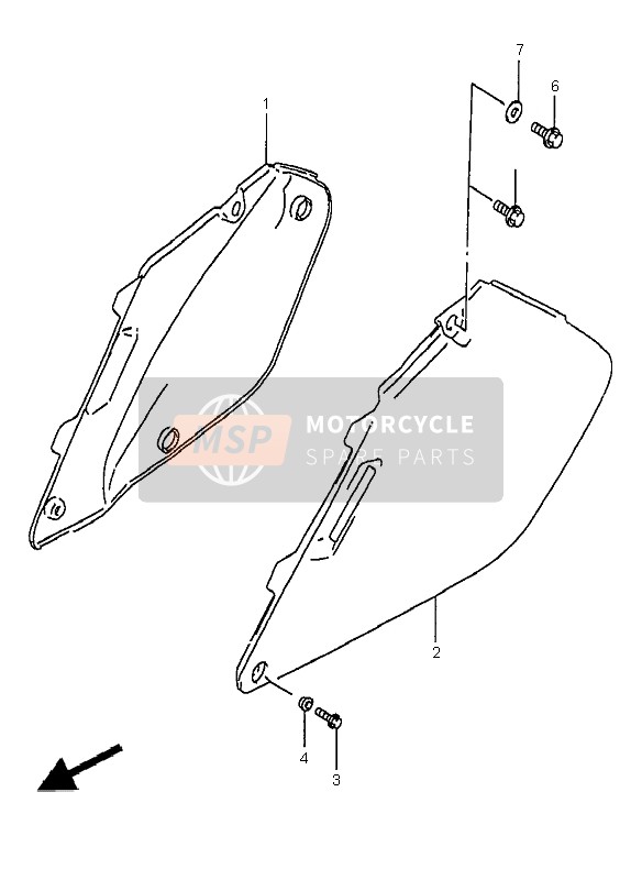 Suzuki RM250 2000 Frame afdekking voor een 2000 Suzuki RM250