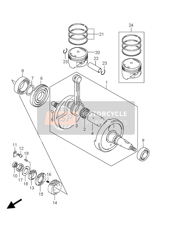 Suzuki DR-125SM 2010 Crankshaft for a 2010 Suzuki DR-125SM