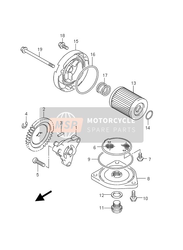 Suzuki DR-125SM 2010 Pompa dell'olio per un 2010 Suzuki DR-125SM