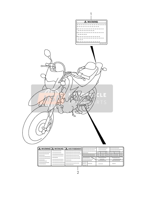 Suzuki DR-125SM 2010 ETIKETT für ein 2010 Suzuki DR-125SM