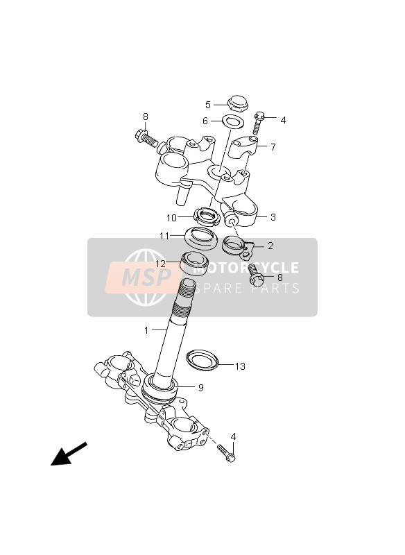 Suzuki DR-125SM 2010 Steering Stem for a 2010 Suzuki DR-125SM