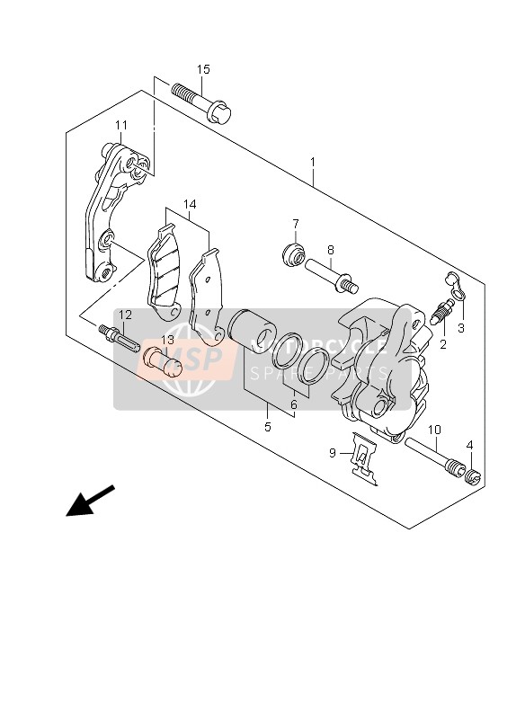 Suzuki DR-125SM 2010 BREMSSATTEL VORNE für ein 2010 Suzuki DR-125SM