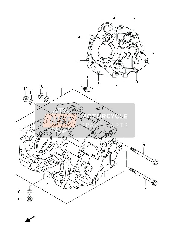 Suzuki DR-Z70 2014 Caja Del Cigüeñal para un 2014 Suzuki DR-Z70