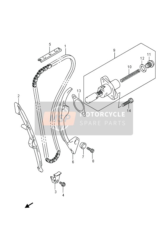 Suzuki RMX450Z 2014 Catena a camme per un 2014 Suzuki RMX450Z