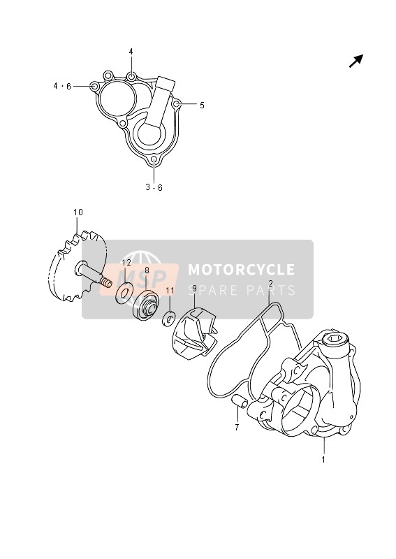 Suzuki RMX450Z 2014 Pompe à eau pour un 2014 Suzuki RMX450Z