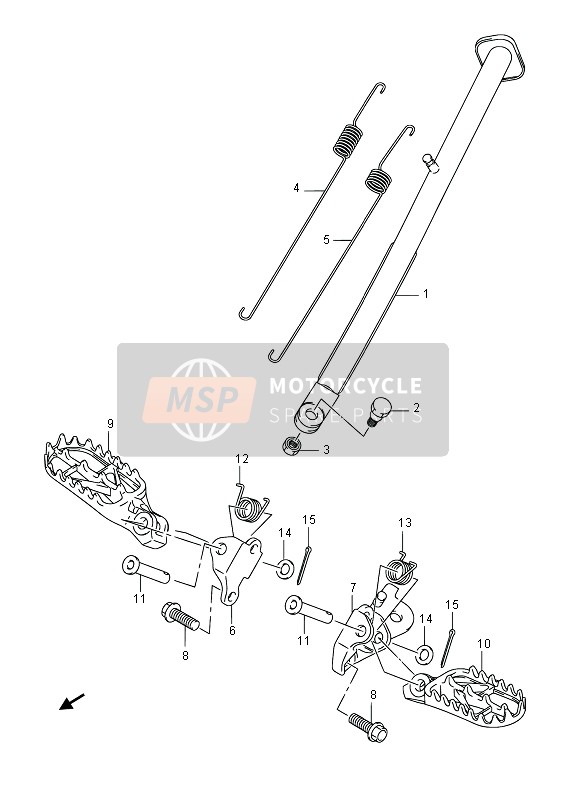 Suzuki RMX450Z 2014 FUSSRASTE für ein 2014 Suzuki RMX450Z