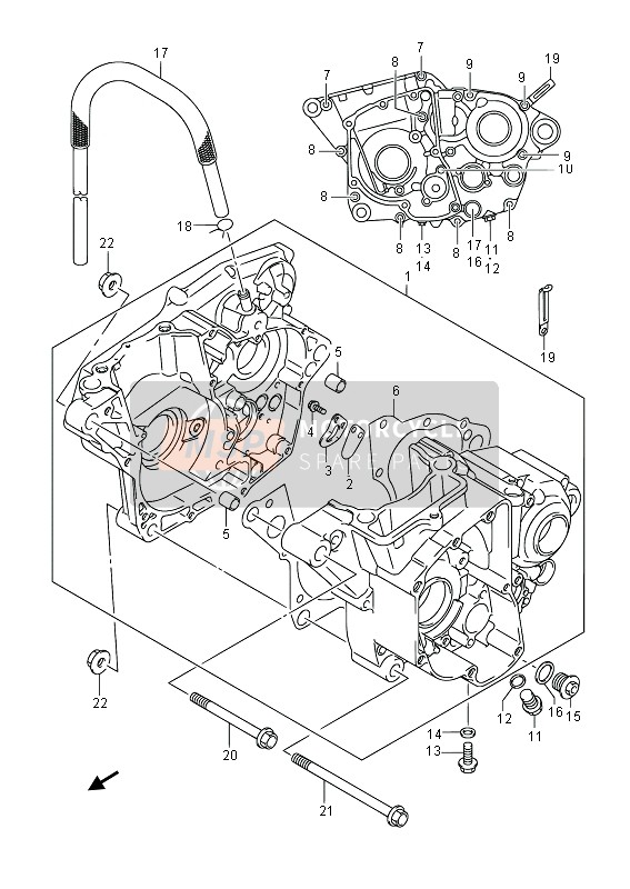 Suzuki RM-Z250 2014 Caja Del Cigüeñal para un 2014 Suzuki RM-Z250