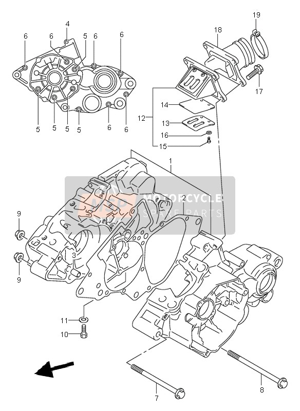 Suzuki RM80 2001 Crankcase for a 2001 Suzuki RM80