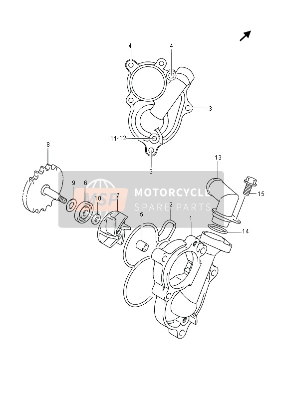 Suzuki RM-Z250 2014 Water Pump for a 2014 Suzuki RM-Z250