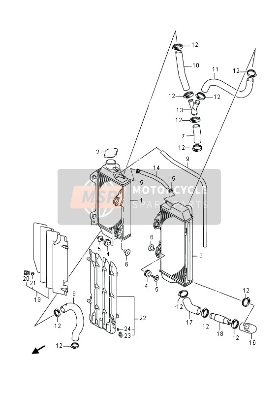 Suzuki RM-Z250 2014 KÜHLER für ein 2014 Suzuki RM-Z250