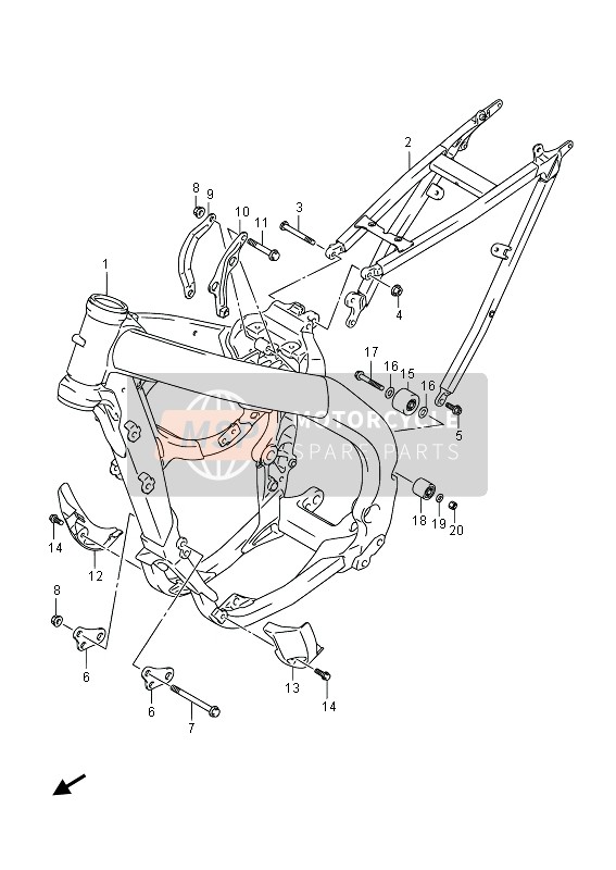 Suzuki RM-Z250 2014 Cadre pour un 2014 Suzuki RM-Z250