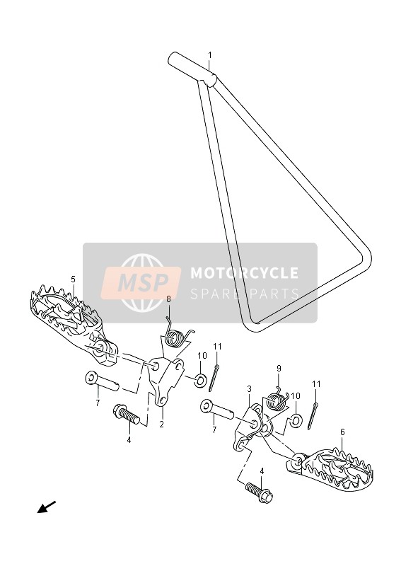 Suzuki RM-Z250 2014 Footrest for a 2014 Suzuki RM-Z250