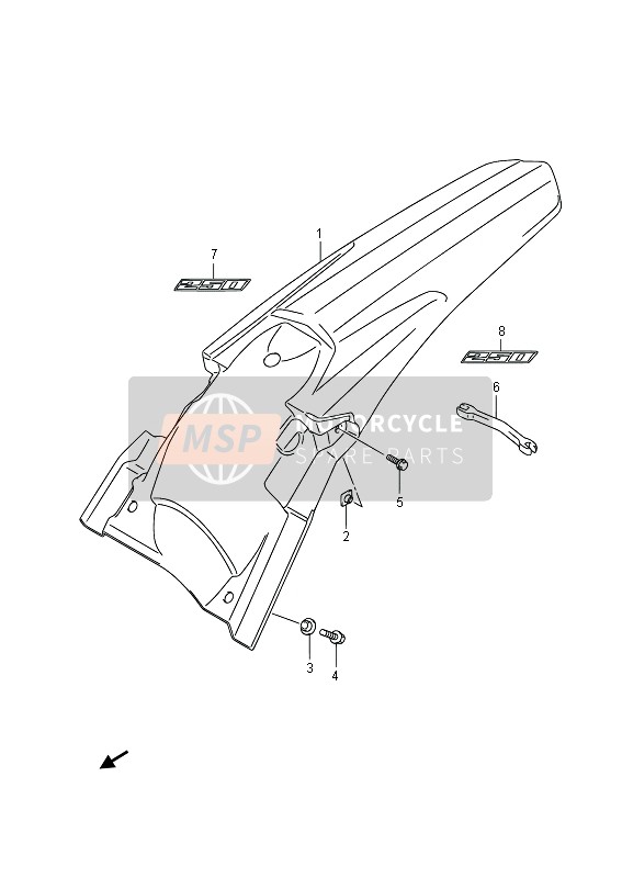 Suzuki RM-Z250 2014 Rear Fender for a 2014 Suzuki RM-Z250