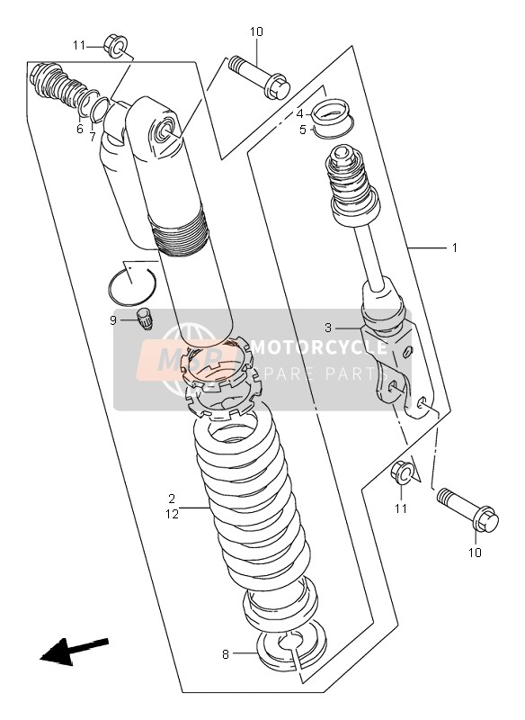 6210003B20019, Absorber Assy, Rear  Shock (Black), Suzuki, 0