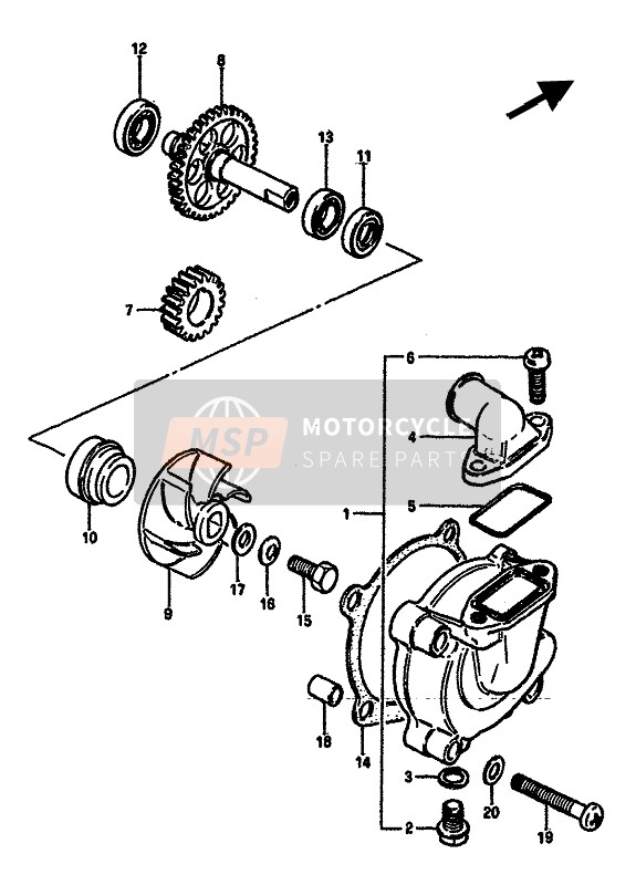 Suzuki RM125 1985 Pompe à eau pour un 1985 Suzuki RM125