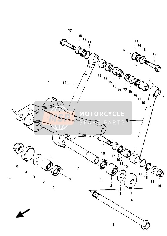 Suzuki RM250 1985 Levier de coussin pour un 1985 Suzuki RM250