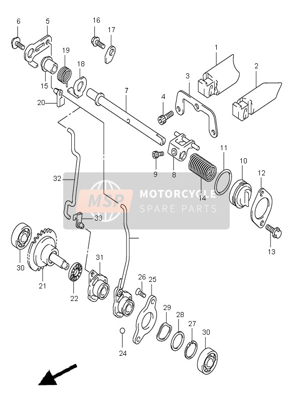 Suzuki RM125 2001 Válvula de escape para un 2001 Suzuki RM125