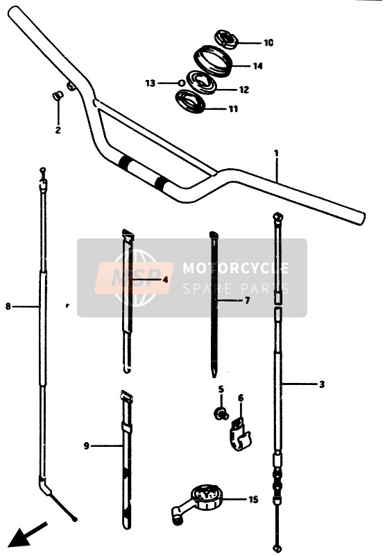 5162108D00, Stuur, Onder Bo, Suzuki, 1