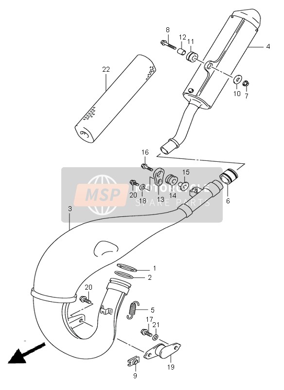 Suzuki RM125 2001 Muffler for a 2001 Suzuki RM125