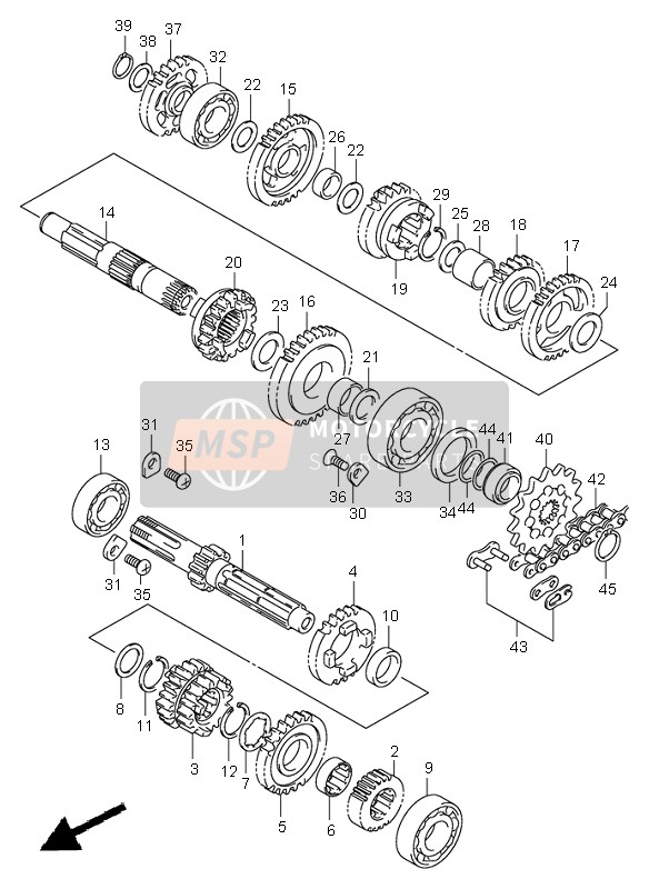 Suzuki RM125 2001 Transmission for a 2001 Suzuki RM125