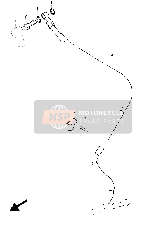 Suzuki TS125X 1985 Tubo freno anteriore per un 1985 Suzuki TS125X