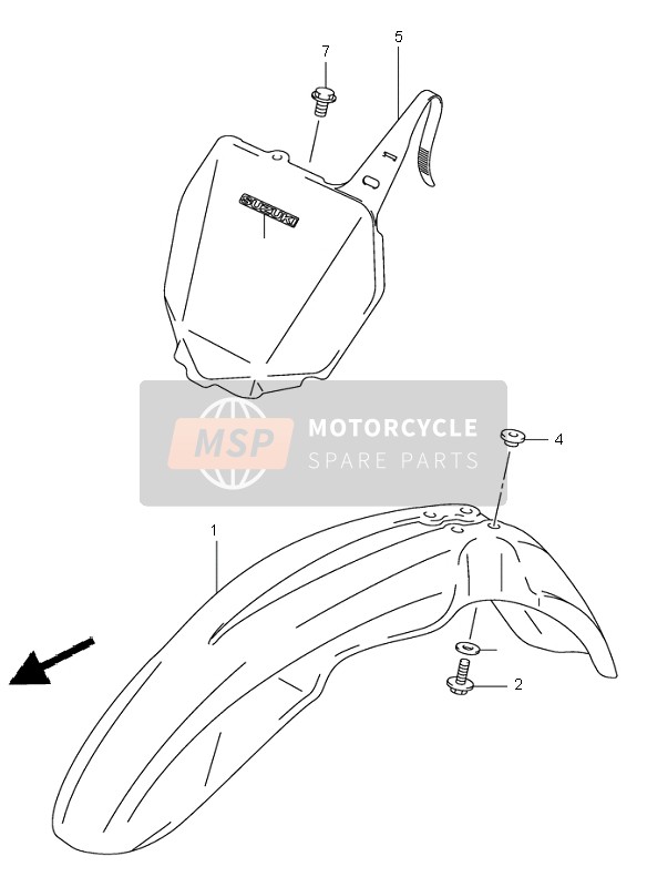 9491137F02YU1, Plate, Front Number, Suzuki, 1