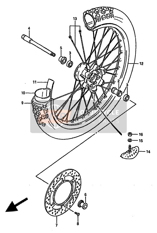 Suzuki RM125 1986 Front Wheel for a 1986 Suzuki RM125