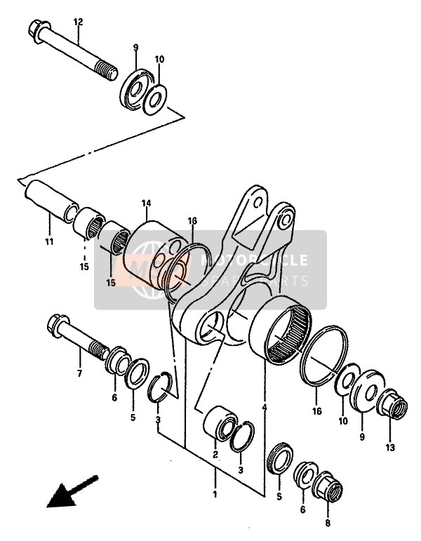 Suzuki RM125 1986 Levier de coussin pour un 1986 Suzuki RM125