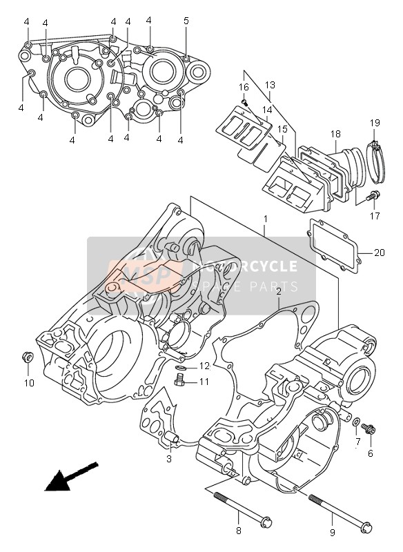 Suzuki RM250 2001 Crankcase for a 2001 Suzuki RM250