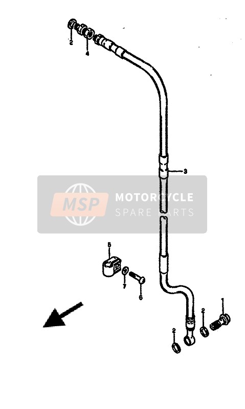 Suzuki RM250 1986 Voorremslang voor een 1986 Suzuki RM250