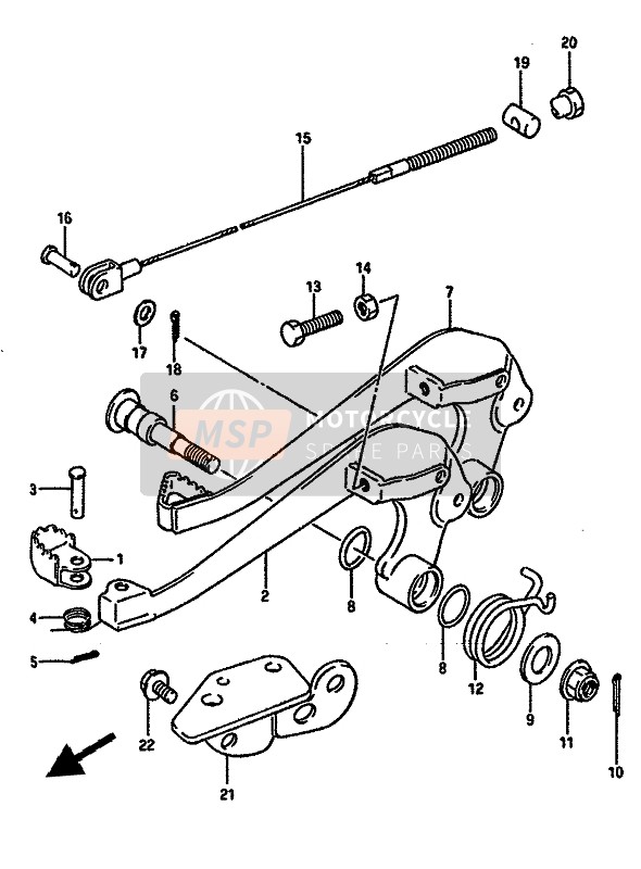 Suzuki TS250X 1986 Freno posteriore per un 1986 Suzuki TS250X