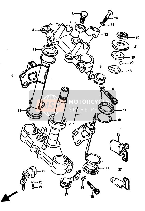 Suzuki TS250X 1986 Steering Stem for a 1986 Suzuki TS250X