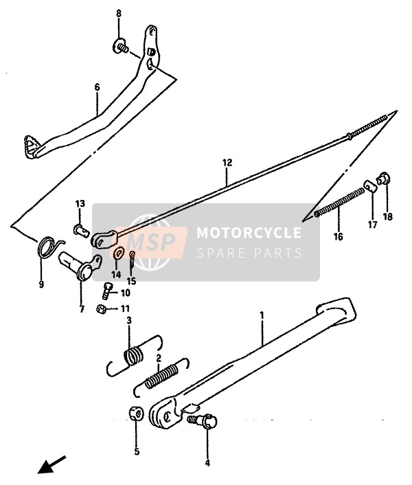 Suzuki DR750S(U) 1988 Stand & Rear Brake for a 1988 Suzuki DR750S(U)