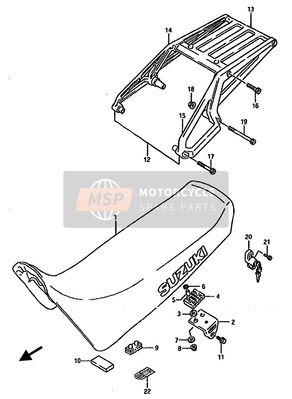 Suzuki DR750S(U) 1988 Seat for a 1988 Suzuki DR750S(U)