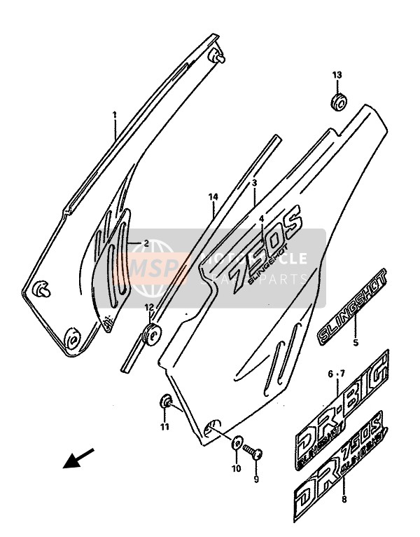 Suzuki DR750S(U) 1988 Frame Cover for a 1988 Suzuki DR750S(U)