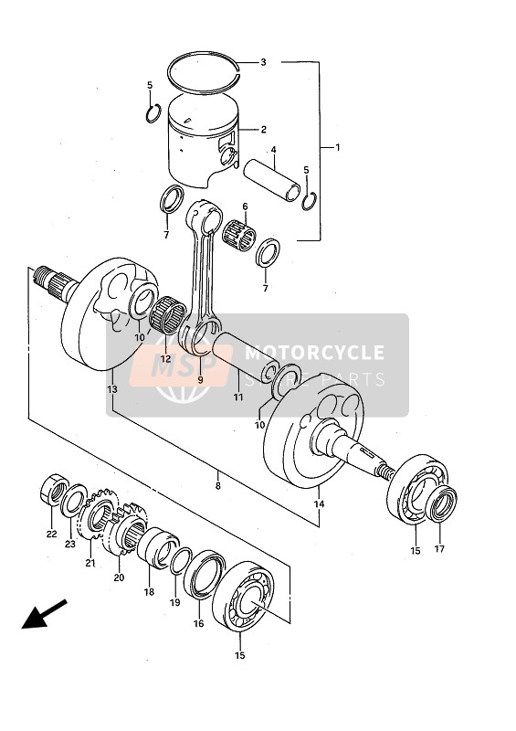 Suzuki RM125 1989 Crankshaft for a 1989 Suzuki RM125