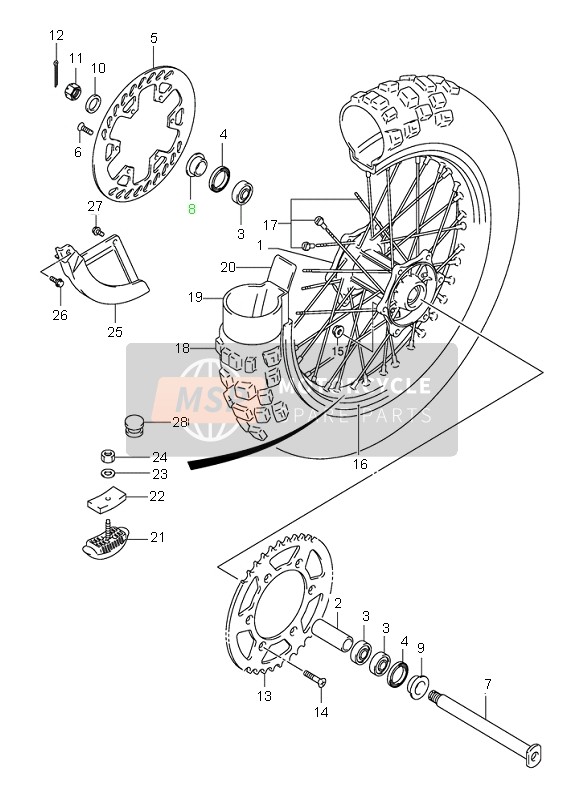 6451136E00, Kettenrad, Suzuki, 4