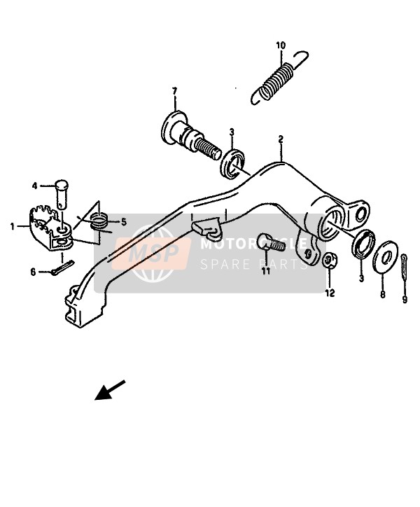 Suzuki RM250 1989 Rear Brake for a 1989 Suzuki RM250