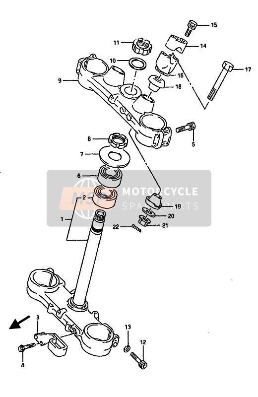 Suzuki RM250 1989 Piantone dello sterzo per un 1989 Suzuki RM250