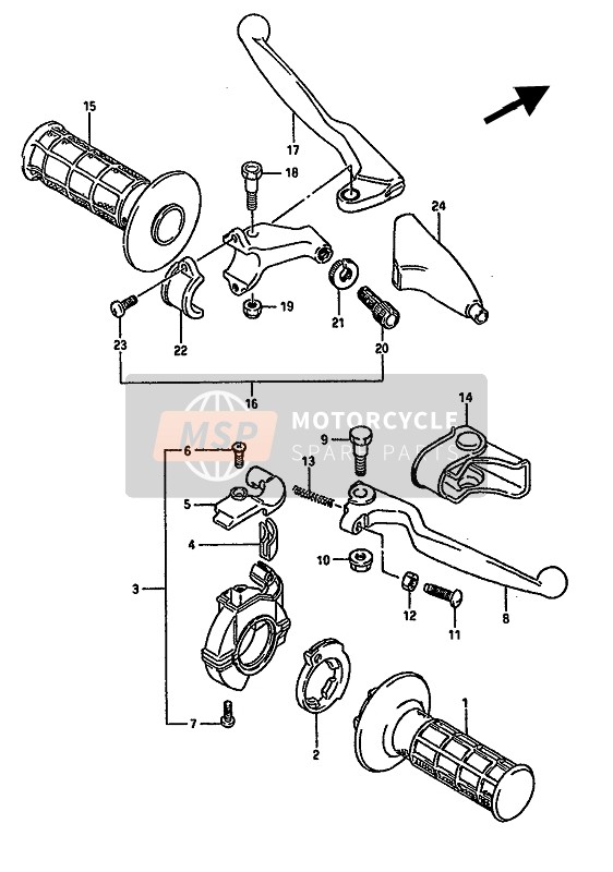 Suzuki RM250 1989 Interruptor de manija para un 1989 Suzuki RM250