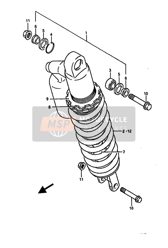 6210028C10163, Absorber Assy,Rear Shock, Suzuki, 0