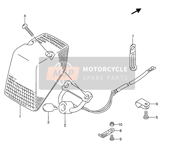 Suzuki RMX-250 1989 Achterlicht voor een 1989 Suzuki RMX-250